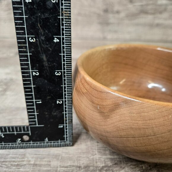 VTG Myrtlewood Chalet Candy Nut Dish Bowl Handcrafted Oregon Myrtle Wood 5.5" - Picture 12 of 13